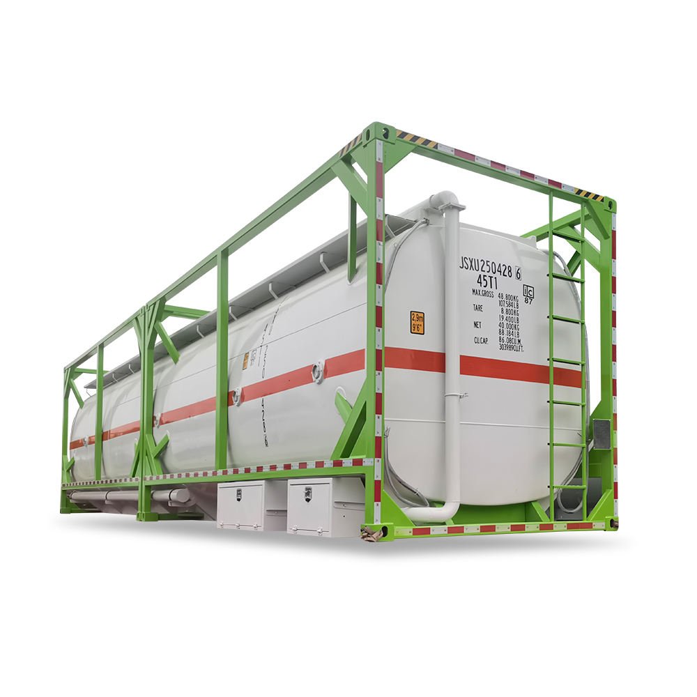 40ft Carbon Steel Diesel Four-compartment Tank Container 50m3 Capacity Diesel Storage Tank Container Station